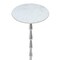 Silver Drink Table with White Marble Top | Decorative Modern End Table | Aluminum Base Side Table | Accent Table for Living Room | 10x10x26"